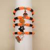 Pulsera con colgante de fantasma de Halloween transfronteriza nueva, pulsera de cuentas de ábaco de calabaza de arcilla blanda de personalidad divertida, venta al por mayor