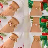 Enfeites de Mão de Natal Transfronteiriços Europeus e Americanos, Floco de Neve de Diamante Colorido para Árvore de Natal, Pulseira de Pérolas com Pingente de Doce Multicor