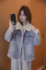 Chaqueta de Mezclilla para Mujer con Forro de Felpa para Invierno 2026, Interior de Piel Sintética de Conejo, Estilo Coreano, Abrigo Grueso para Figuras Pequeñas, Estilo Europeo y Americano