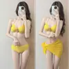 Biquíni Sexy de Férias na Praia Biquíni Sexy Flor Sexy Férias Alto Padrão Puro Desejo Com Suporte de Aço Roupa de Banho para Fonte Termal para Mulheres