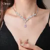 Colar Pingente Gota d'Água de Zircônia Exquisite Francês Corrente Clavícula Moda de Luxo Leve Conjunto de Joias com Design de Nicho