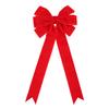 Guirnalda festiva personalizada, cinta de regalo, adornos colgantes rojos, decoración para la copa del árbol de Navidad, cinta de terciopelo, lazo grande