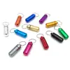 Lata de Aluminio Impermeable para Salvar Vidas Botella de Pastillas de Primeros Auxilios con Llavero Pequeña Botella de Medicina Portátil Tubo de Medicina Sellado Med