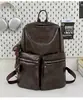 Mochila de Viagem Grande Capacidade Estilo Vintage Desgastado Macio PU, Estilo Coreano Ins, para Casal, Estilo Comércio Exterior de Alta Qualidade