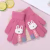 2026 Nuevos Guantes de Punto Cálidos a Prueba de Frío para Exteriores para Niños, Lindos Guantes de Felpa Gruesa de Conejito Sin Dedos