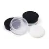 En Stock Caja Negra Pequeña de 10g 20g Material de Empaque para Polvos Sueltos con Esponja, Caja Rellenable para Polvos Sueltos, Caja Vacía Antifugas