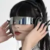 Gafas de Sol con Diadema Curva Integrada, Estilo Punk, Estilo Europeo y Americano, Lentes de Una Sola Pieza, Estilo Urbano Futurista, Gafas de Sol de Moda