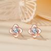 Aretes K-Style de Plata Esterlina 925 para Mujer Aretes Populares Micro-Incrustados en Forma de Corazón Aguja de Plata Joyería de Oreja de Alta Gama Dropshipping