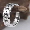 Anillo de Cadena Retorcida para Hombres y Mujeres Diseño de Nicho Personalidad a la Moda Índice Único Anillo Ajustable