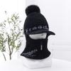 Gorro de invierno para mujer, forro polar, bufanda, gorro integrado, chenilla gruesa, gorra con visera para mujer, gorro cálido de lana para ciclismo