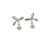 Pendientes de lazo con forma de corazón de moda para mujer, diseño de nicho, pendientes de circón de alta gama, únicos y versátiles, pendientes de lujo ligero