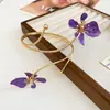 Pulsera abierta tipo brazalete retro europeo y americano con diseño de flores y goteo de aceite, nuevo modelo 2026, diseño colorido, joyería de alta gama