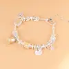 Pulsera de Plata S925 Rey Ciervo Dorado DIY Hecho a Mano Barril con Incrustaciones de Oro Cuentas Auspiciosas Pulsera Trenzada Joyería para Mujeres