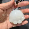 Peça de mão de jade afegão natural, ornamento de estrela e lua, artefato de jadeíte, peça de mão de pata de gato Ruyi afegão
