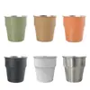 Taza de Café para Exteriores de Acero Inoxidable 304 Personalizada, Taza Plegable Portátil con Asa Plegable, Taza de Camping, Taza de Cerveza, Ligera