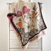 Popular Bufanda Floral de Doble Cara Contrastante para Mujer, Nuevo Chal Largo de Otoño e Invierno de Alta Gama Estampado Cálido y Espeso en Stock