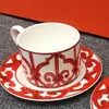 Conjunto de xícaras de café de cerâmica simples transfronteiriço Conjunto de xícaras de café europeias Xícara de café criativa e pires Conjunto de chá perfumado Chá da tarde