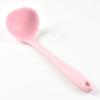 Cuchara pequeña de silicona para sopa al por mayor, cuchara translúcida de mango largo, cuchara pequeña integrada para papilla de leche, sartén antiadherente, cuchara para sopa resistente a altas temperaturas
