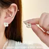 Pendientes de Aro de Plata Sencillos para Mujer, Modernos y de Alta Gama, con un Ambiente de Lujo Ligero, Adecuados para el Uso Diario, Diseño de Goteo de Aceite, Rodeados de Pendientes de Botón