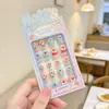 Conjunto de Adesivos de Unha Artística Infantil para Meninas Adesivos de Unha à Prova d'Água de Longa Duração Unhas Postiças Fofas de Desenho Animado para Bebês Presente de Feriado