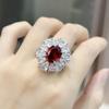Brincos Anel Pingente de Diamante de Cor Diamante de Alto Carbono Luxuoso Colar Corte Flor de Gelo Dourado Rosa Acessível Joias de Prata de Luxo
