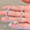 Pulsera de Puntadas con Cuentas de Plata Rota de Estrella de Mar para Vacaciones en la Costa para Mujeres 2025 Nuevo Lujo Accesible Exquisito Pulsera de Nicho Pulsera
