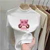 Camiseta térmica de forro polar con cuello alto medio para niña, nuevo estilo otoño/invierno 2026, ropa interior para niños, cálida camiseta de manga larga cepillada