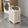 Cesto de roupa suja para banheiro, dobrável, grande capacidade, para guardar roupas sujas, e pode ser movido