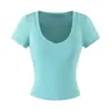 Camiseta de Manga Corta con Cuello en V Estilo Chica Picante Estilo Francés para Mujer, Verano, Ceñida a la Cintura, Corta, Ajustada, Adelgazante, Camiseta Base Versátil