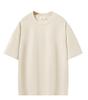 Camiseta de Manga Corta para Hombre de Algodón Puro de Doble Hilo de Peso Pesado 280g, Corte Holgado, Hombro Caído, Cuello Redondo, Camisa Cultural Casual de Color Sólido