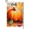Bandera de Lino de Doble Cara Popular Transfronteriza de Calabaza y Espantapájaros de Acción de Gracias Personalizada para Decoración de Patio Bandera de Jardín