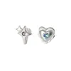 Seleção Artística de Presilhas de Orelha de Diamante Colorido Coração Cruz Estrela Dopamina Assimétricas Azul Rosa Diamante Estrela de Quatro Pontas Ear Cuffs para Orelhas Não Perfuradas