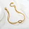 Pulsera de Cadena Serpiente Redonda Trenzada Multicapa de Acero Inoxidable, Joyería de Acero Inoxidable de Gama Alta, Estilo Ins Europeo y Americano, Minimalista, Personalidad, Nicho