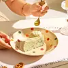 Juego de cuenco y plato de alta gama estilo japonés con color bajo vidriado, vajilla de cerámica, platos planos, platos hondos, platos de cena de alta gama para uso doméstico