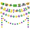 Carnaval Transfronterizo Banderines Temáticos de Carnaval y Decoraciones de Guirnaldas para Fiesta de Cumpleaños de Carnaval de Mardi Gras