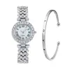 Explosiones de Comercio Exterior Moda Patrón Romano Diamante Reloj de Pulsera para Mujer Reloj de Pulsera de Cuarzo Brazalete Reloj de Pulsera para Mujer Fabricantes en stock