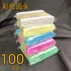 Paquete de 100 Bolsas Pequeñas Desechables Hisopos de Algodón Doble Cabeza Hogar Cosmético Caja Redonda Bolsa de Palillos de Algodón Regalo Hisopo de Algodón Doble Cabeza