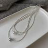 Collar de Cuentas de Luz Fuerte Shi Jia Zhengyuan Plata Rota para Mujer Temperamento Popular en Internet Libro Rojo de Montar Mismo Estilo Collar Pulsera juego