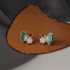 EZ5211 Transfronterizo Europeo y Americano Nueva Moda Pendientes Simples de Viento para Viajero Joyería Mariposa Perla Pendientes de Perla
