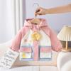 Novedades Otoño e Invierno 2025 Ropa Exterior para Niños Forrada de Polar Heattech Chaquetas con Capucha para Niñas Bebés Ropa Exterior de Algodón con Colores Contrastantes Lindos