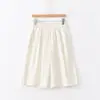 Ciervo y Andy 2026 Verano Nueva Ropa para Mujer Algodón Lino Pantalones Cortos Color Sólido Tacto de Alta Gama Ramio Casual Pantalones de Pierna Ancha Venta al por Mayor