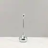 Juego de tres piezas de portavelas de metal plateado electrochapado estilo nórdico con forma de gota de agua para mesa de comedor, recibidor, sala de estar, mueble de vino, decoración de escritorio de oficina