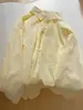 Camisa de Algodón Puro Color Amarillo Leche Estilo Coreano Missmar para Mujer Otoño Nueva Casual Holgada de Manga Larga