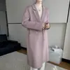 Abrigo de Lana Grueso de Otoño e Invierno, Nuevo Estilo Coreano, Adelgazante, Holgado, de Doble Botonadura, Doble Cara, Abrigo de Lana Largo para Mujer