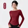 Ropa de Yoga Transpirable de Modal Manga Larga para Mujer Suave Cómoda Top de Fitness Ajustado Moldeador Camiseta Deportiva de Pilates