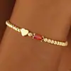 Pulsera de Corazón de Amor Estilo Europeo y Americano Transfronteriza con 12 Piedras de Nacimiento Nueva Joyería de Diseño Simple Casual Regalo de Cumpleaños 2026