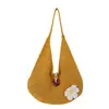 Bolso de Mano Diario Versátil de Alta Apariencia, Tejido de Punto Calado Floral, de un Solo Hombro, Estilo Coreano, Moda de Playa Casual