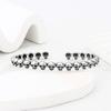 Dulce y genial pulsera de calavera estilo punk europeo y americano chapada en plata 925 retro para hombres y mujeres abierta ajustable al por mayor