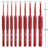 [Fabricante] Agulha de Crochê de Cabeça Única Tpr Silicone Cabo Macio Conjunto Sólido Embalagem de Pvc Ferramentas de Tricô de Crochê de Alumínio Feitas à Mão