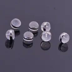 日韩跨境DIY树脂饰品配件 透明硅胶环保蝴蝶耳堵耳帽耳迫耳钉塞